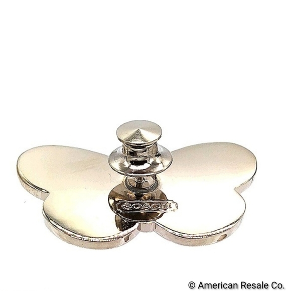 Vintage COACH Yellow Enamel Butterfly Lapel Pin Brooch Purse Backpack Pin Charm - Picture 4 of 7